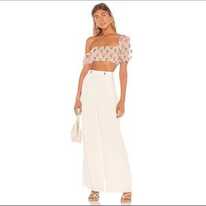 REVOLVE MAJORELLE Norton White Leg Pant In Ivory.